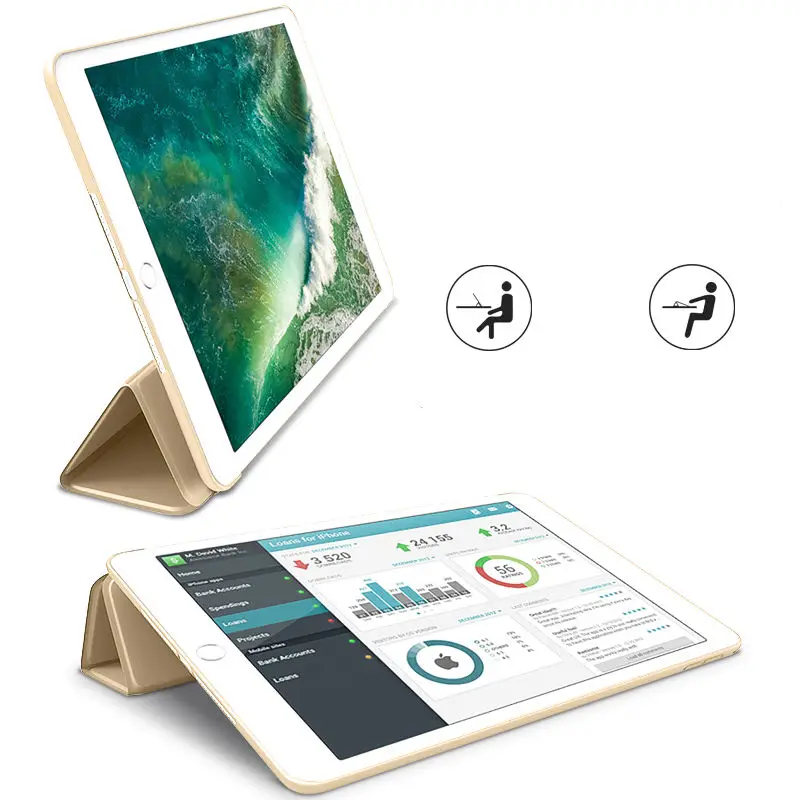 Кожаный чехол для нового Ipad Air3 2019 ультратонкий умный мягкие силиконовые чехлы Pro
