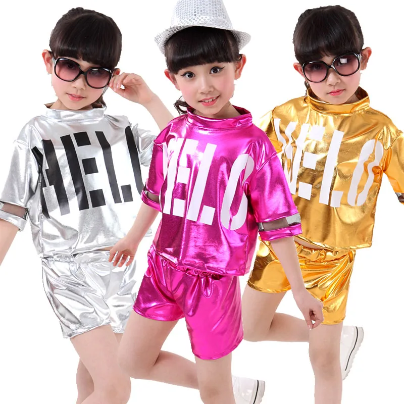 5pcs/lot Free Shipping Children Boys Girl Dance Wear Jazz Hip Hop