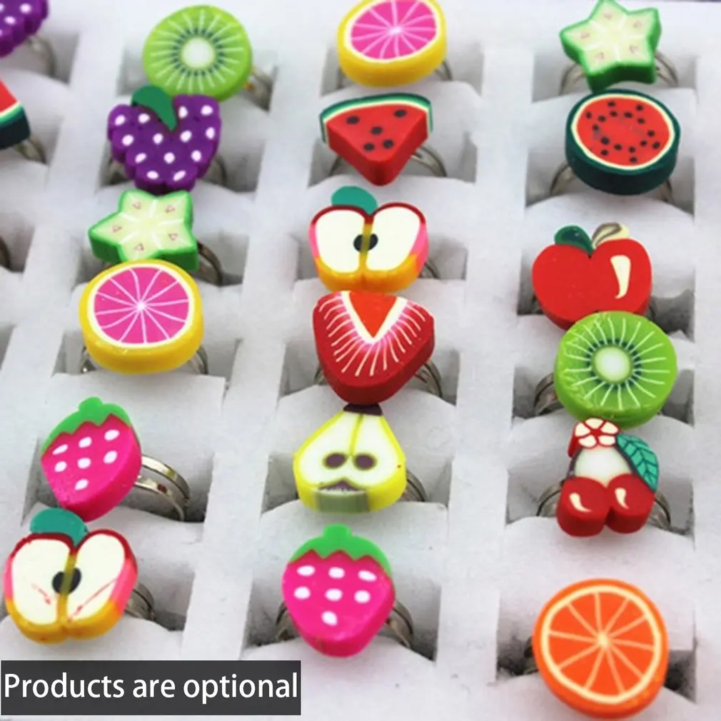 

Children soft clay ring Fruit Ring alloy handmade ring for women and Girls