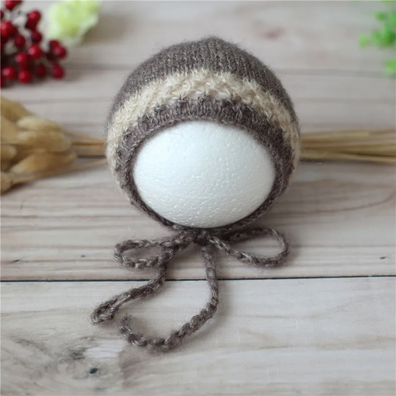 

Baby Boy Bonnet Newborn Knit Mohair Soft Hat Photography Props Crochet Baby hat Photo Props