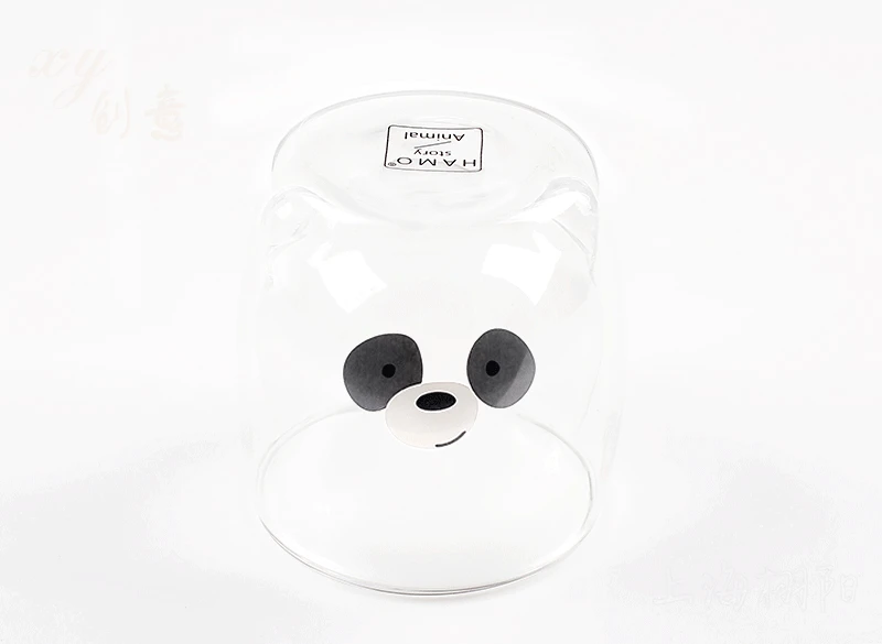Стеклянная чашка с двойными стенками в виде милой панды, 250 мл, медведь, пивное стекло es, креативное стекло для утреннего молока, сока, термостойкая кружка, рюмка