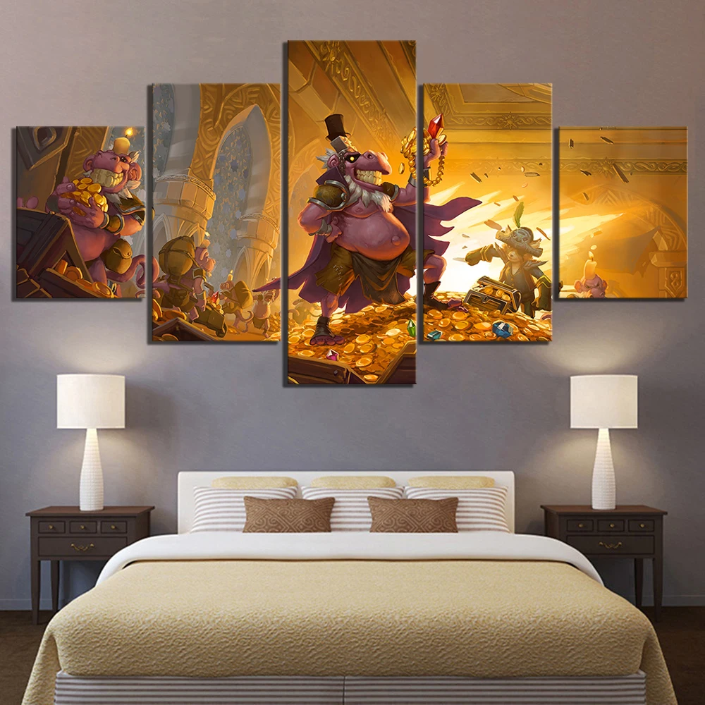 5 шт. холщовые картины Hearthstone The Dalaran Heist Game Poster Настенная Наклейка художественные