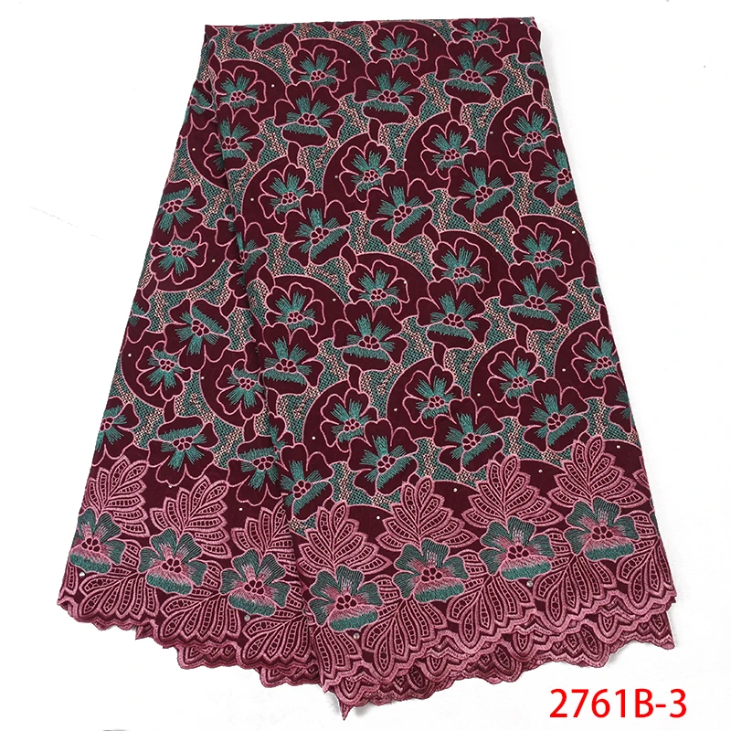 

New Style African Cotton Fabrics 2019 Nigerian Latest Cotton Laces High Quality African Voile Lace QF2761B-3
