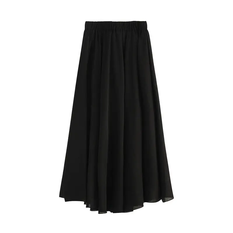 INNASOFAN Лен-хлопок юбка для женщин весна-летняя пляжная юбка высокая талия Евро-американский модная длинная юбка сплошной цвет