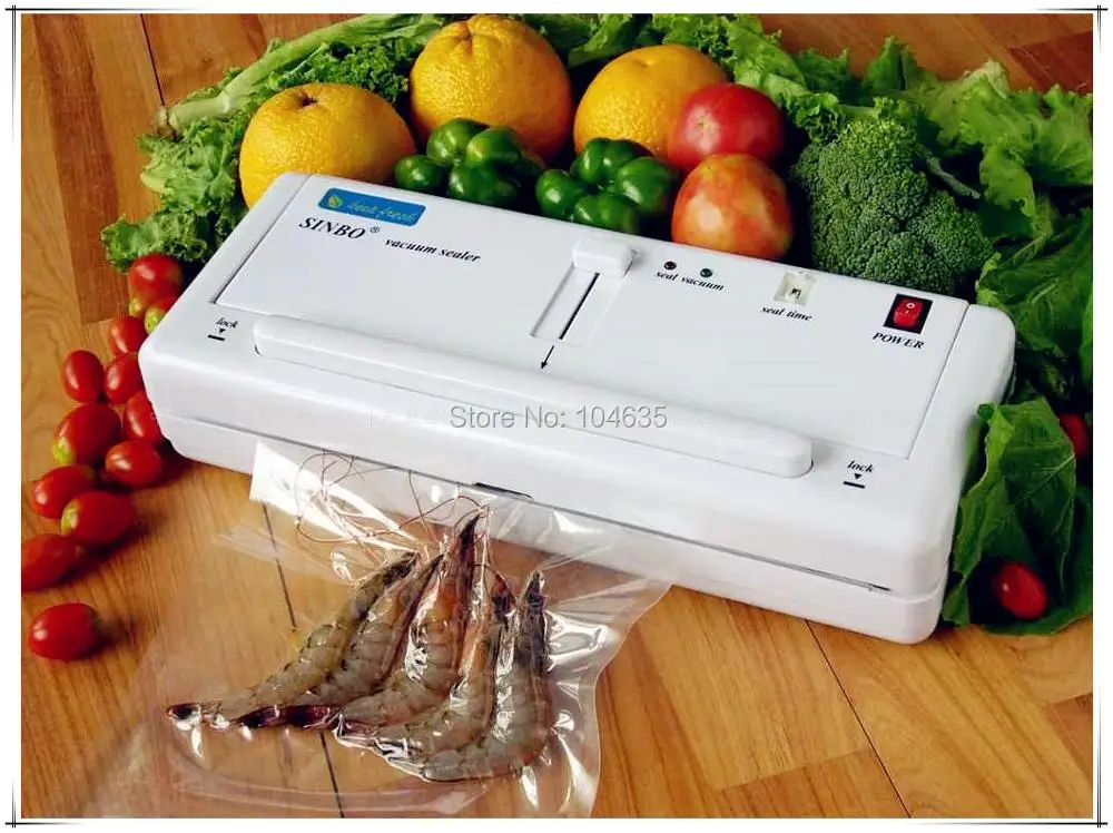 US $99.75 Free DHLFEDEXEMS Shipping 220V110V SINBO DZ280 Household Vacuum plastic bag sealer machine for food fruit vegetable