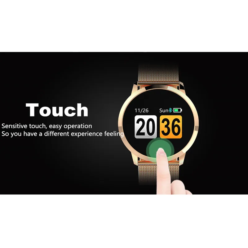 Круглый smartband кровяное давление монитор сердечного ритма крови кислородное сообщение push Смарт фитнес Браслет часы умные для iphone