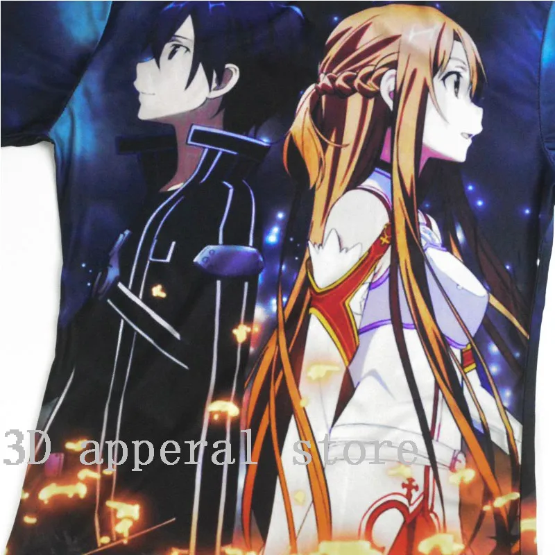 Модная футболка с объемным принтом SAO аниме Sword Art Online для женщин и мужчин летние