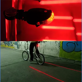 

Home must led lamp flame bulbs Led lights bulbs decoration Bicycle laser taillight 5LED mountain bike laser safety warning light