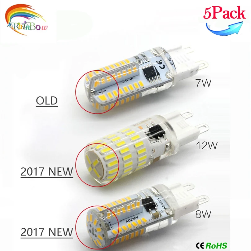 

5pcs DC12V AC220V G4 G9 LED Bulb led Lamp SMD2835 3014 220V 7W 9W 10W 12W G4 G9 LED Warmwhite white LED 360 Degree Crystal light