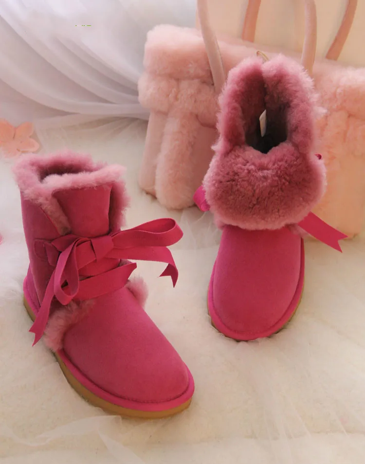 Модные женские зимние ботинки высокого качества; ботинки из натуральной овечьей кожи; натуральный мех; Шерсть; теплые зимние женские ботинки