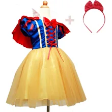 Платье для девочек; праздничные платья на Хэллоуин для девочек; Лидер продаж; платье принцессы Белоснежки для девочек; Детские комплекты одежды; От 1 до 10 лет