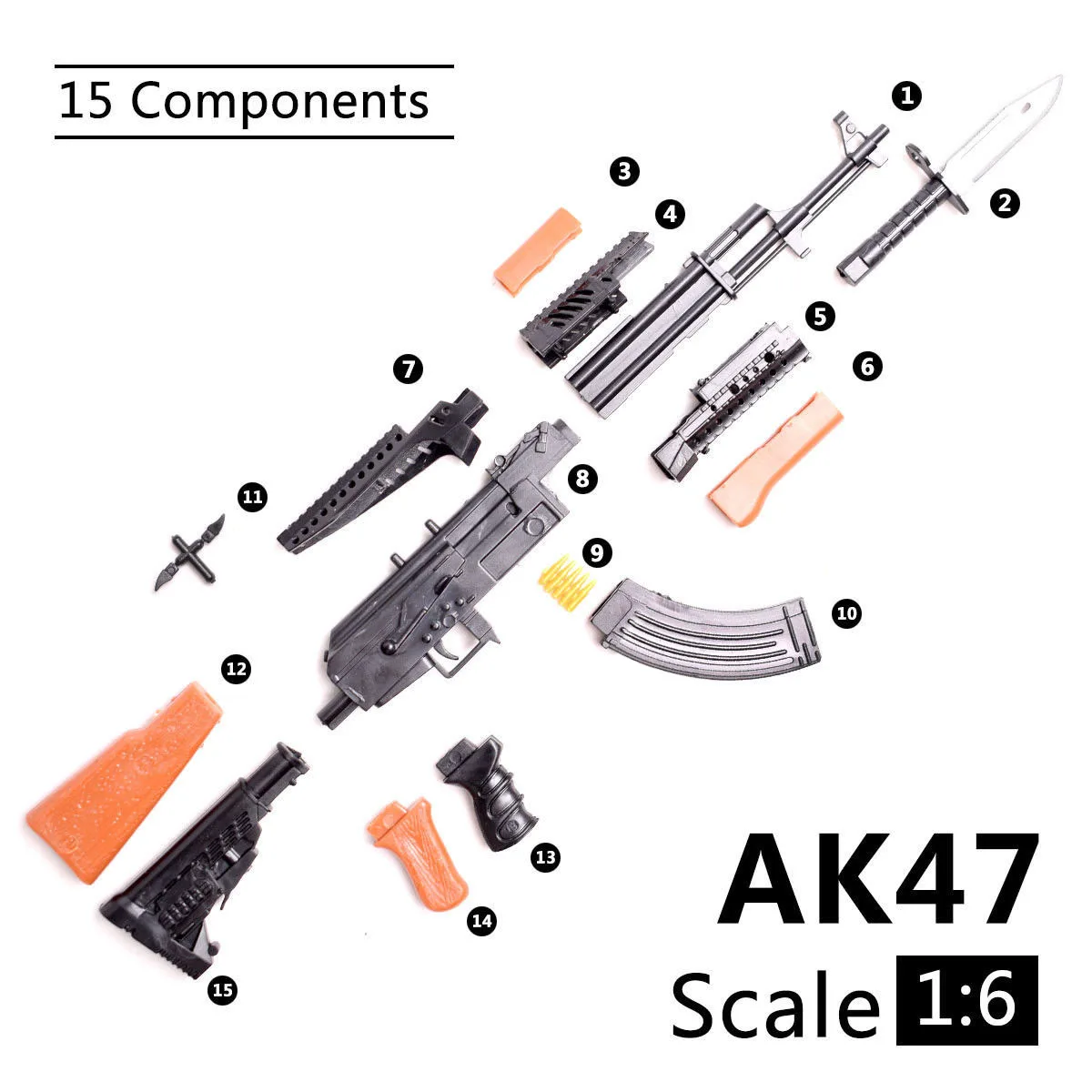 AK47 DIY Building Block, детская игрушка Пластик сборки пистолета, модель игрушка-головоломка руки-на военная модель