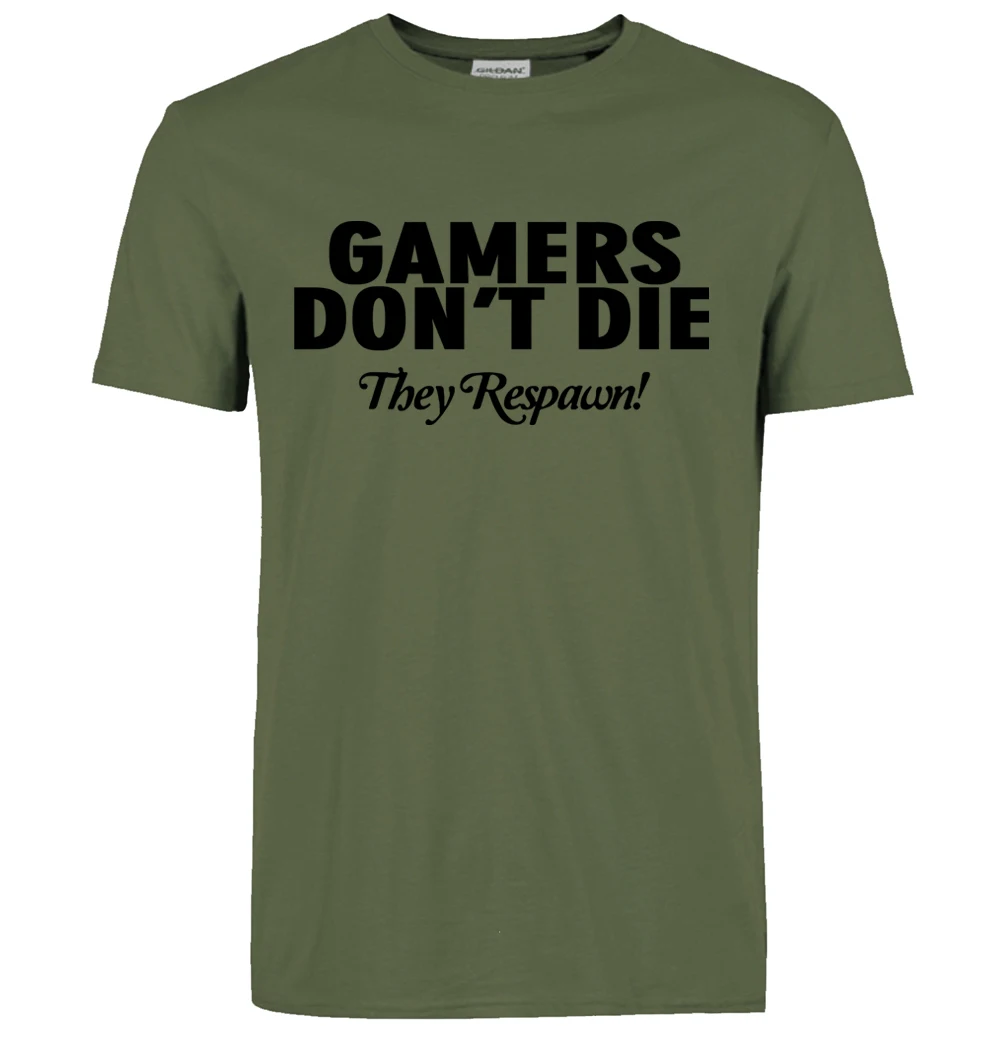 Новинка, модная уличная забавная футболка с коротким рукавом для геймеров, kpop, брендовая футболка - Цвет: dark green1