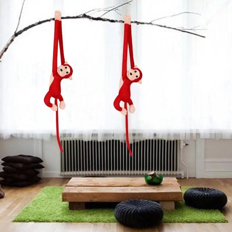 

60cm Cute Long Arm Tail Monkey Soft Plush Doll Toy Baby Sleeping Appease Animal Monkey Home Decoration Curtains Hanging Doll