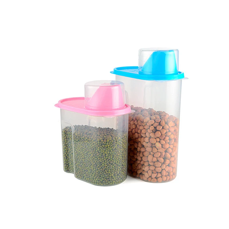 1pc 1.9L/2.5L Dispenser Kitchen Storage Box Holder Lid Foods Rice Pasta Container for Kitchen Storage Organizer Color Random