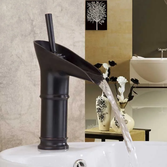 

Popular in Russia market Antique bathroom tap Basin Mixer Waterfall Tap Lavatory Faucet ,Oil Rubbed Bronze Finish