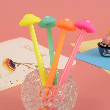 

Coloffice 2PCS/Lot Cute Candy Color Mushroom Gel Pen 0.5mm Black Ink Plastic Signature Pens For Student Office School Stationery