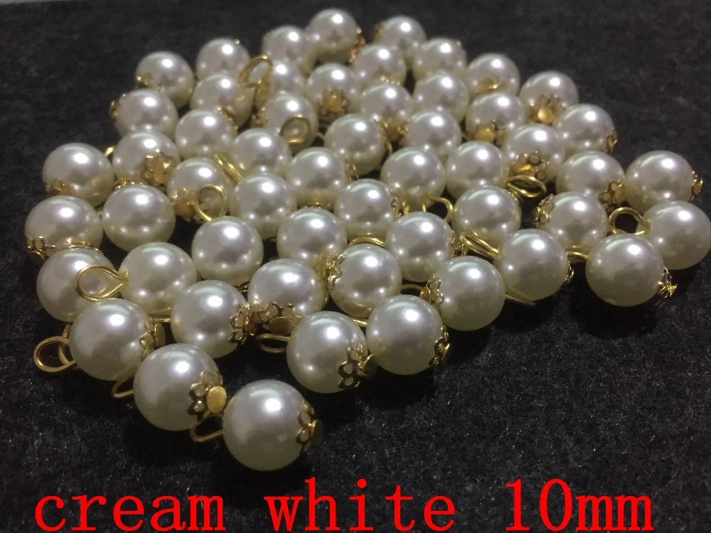 

100pcs per lot 10mm pin cream pearls Charms earring necklace DIY Decoration