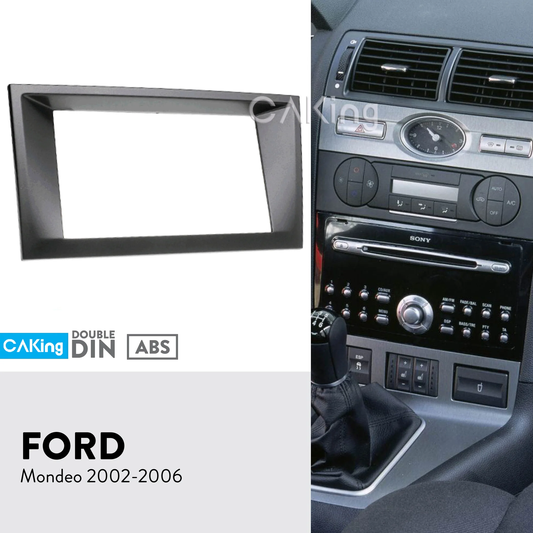 Двойной Din фасции Радио панель для FORD Mondeo 2002-2006 аудио рамка Dash монтажный комплект Facia Лицевая панель Адаптер Крышка передняя рамка