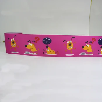 

50yards 7/8" 1" 1.5" 2" 3" 22mm 25mm 38mm 50mm 75mm cute dog printed grosgrain ribbon for headband hair bow hair tie