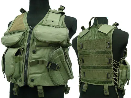 

Outdoor Military Army Paintball TVE Airsoft Assault Tactical Combat molle Vest Green
