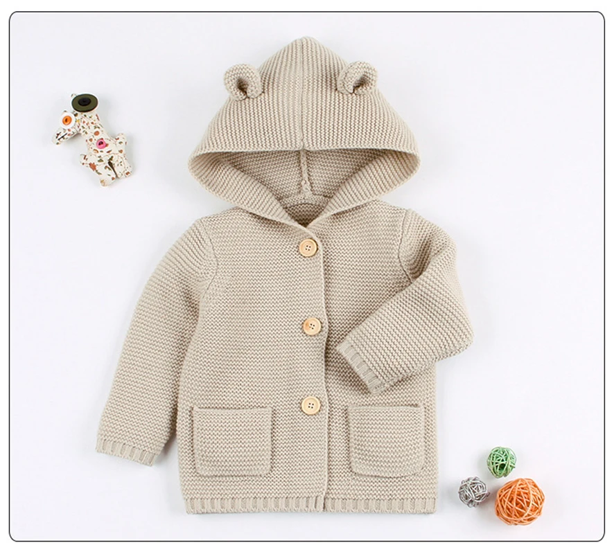 hooded baby cardigan