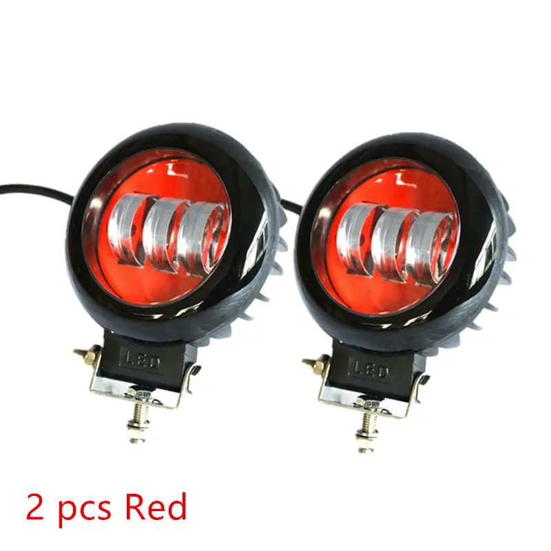 4,5 дюймов 60 Вт с кронштейном светодиодный противотуманный светильник, светодиодный рабочий светильник круглый для Jeep wrangler мотоцикл светодиодный противотуманный светильник для велосипеда - Цвет: Red 2pcs