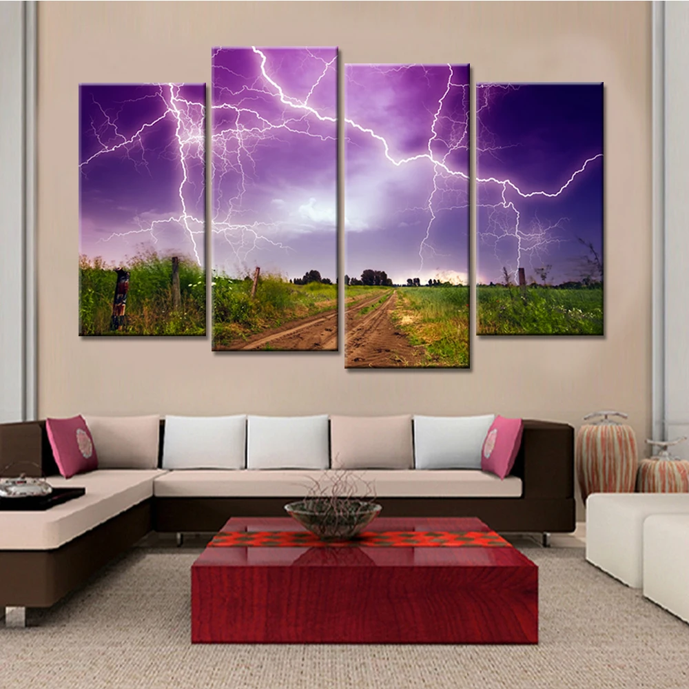4 шт. настенные картины на холсте молния|canvas painting|painting for living roompainting modern |
