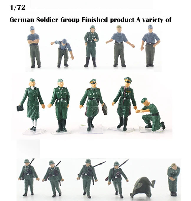 1/72 German Soldier Group Finished product Military Scene Collocation Model A variety of Suitable f