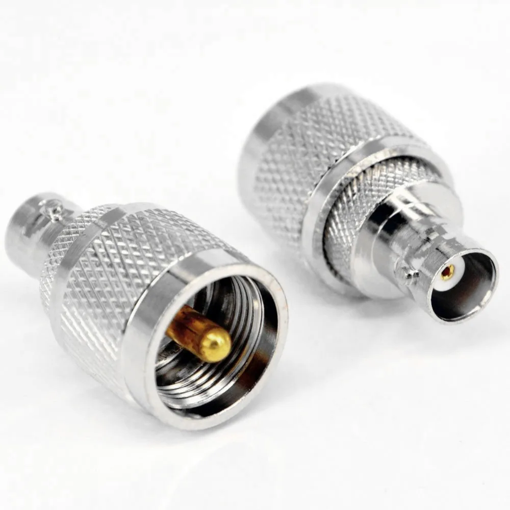 

2PCS UHF Male PL259 PL-259 Plug to BNC Female Jack RF Coaxial Adapter Connector