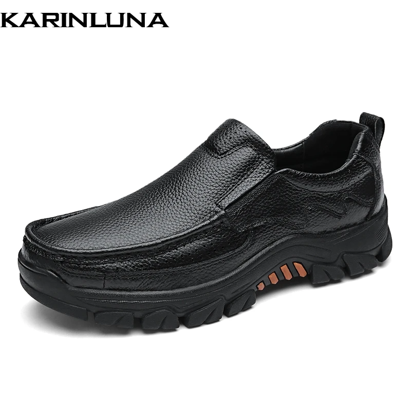 

Karinluna plus size 38-48 Fashion slip on Casual genuine leather shoes men Leisure Man Shoes top Quality flats boat shoes men