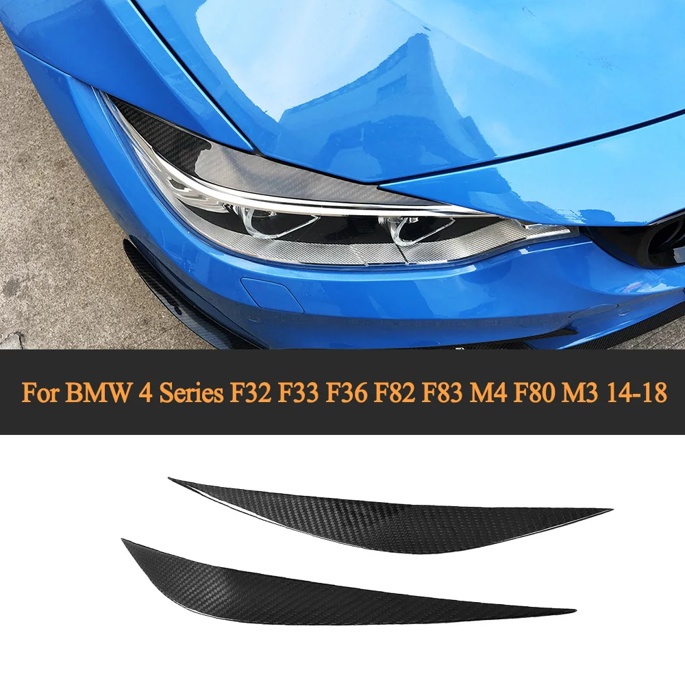 

Carbon Fiber Front Headlight Eyebrows Eyelids Trims for BMW 4 Series F32 F33 F36 F82 F83 M4 F80 M3 14-18 Car-Styling