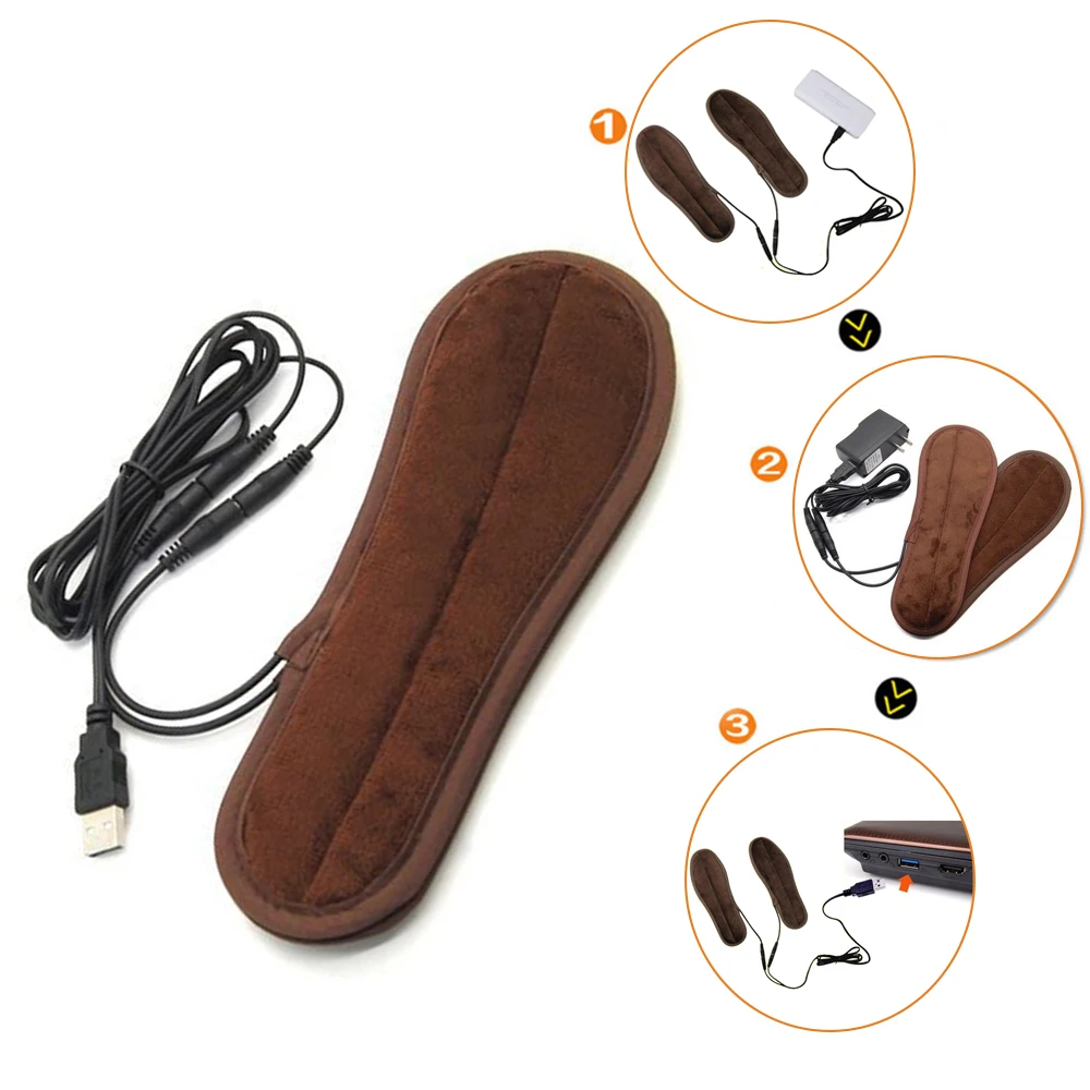MWSC ساخنة النعال الشتاء النعال الكهربائية ساخنة الأحذية الدافئة النعال إدراج Usb مشحونة للأحذية التمهيد الدافئة Shoepad للجنسين سادة