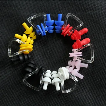 

1 Set Soft Silicone Swimming Earplugs Noise Waterproof Ear plugs Nose Clip Swim Earbuds Surf Pool Accessories Water Sports Safty