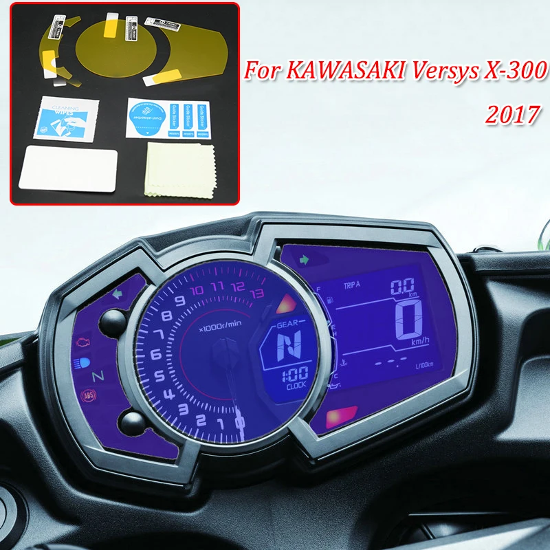 Versys X-300 moto Cluster Scratch Protection Film Instrument Dashboard Cover Guard TPU Blu-ray for KAWASAKI 2017 Versys X-300 (1)