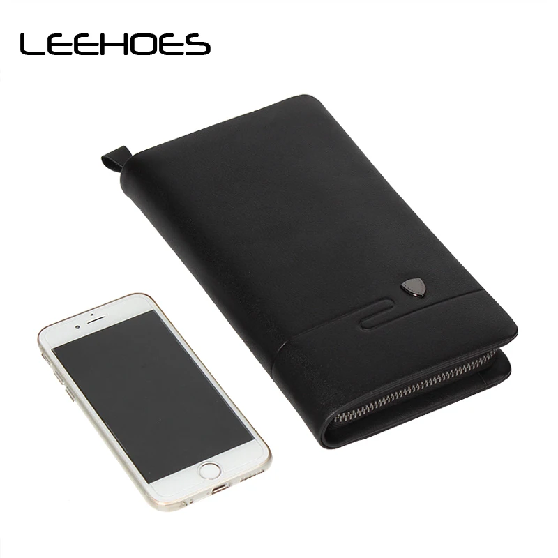 

Original Genuine Leather Men's Clutch Business Soft Leather Wallets High Quality Fashion Clutch Bag Men Purse Cell Phone Wallet