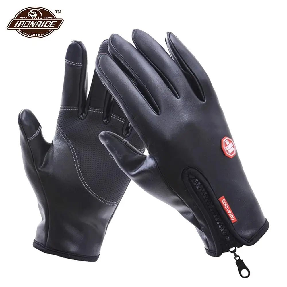 PU Motorcycle Gloves Man Touch Screen Winter Warm Waterproof Windproof Gloves Guantes Moto Luvas Motosiklet Eldiveni