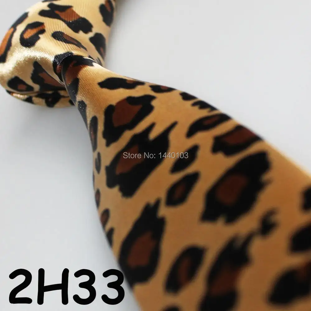 2017 Latest Style Gravata Masculina Coppery&Black&Brown Leopard Print Design/Landisun Tie/Unique