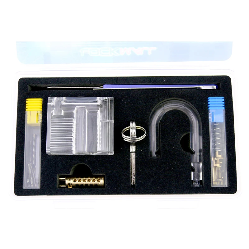 

Transparent Visible Pick Cutaway Practice Padlock Lock With Broken Key Removing Hooks Lock Kit Extractor Set Locksmith Tool
