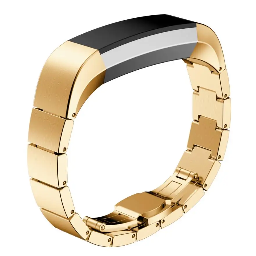 Ремешок для часов Прямая из нержавеющей стали ремешок для часов Fitbit Alta Smart Watch May.31 - Цвет: Золотой