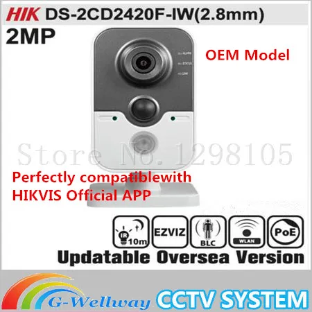 HIKVIS DS 2CD2420F IW 2 8mm Original English Version IP Camera 2MP Support POE WIFI Mini