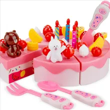 39 шт./лот DIY разрезание торта ко дню рождения ролевые игры Кухня Еда пластиковые детские игрушки дети ребенок ранняя Классическая образовательная игрушка