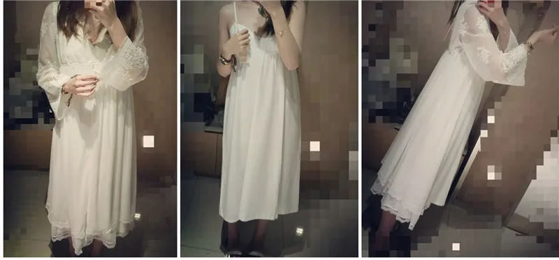 Кружевные ночные рубашки Халаты Набор Банных халатов сексуальная ночная рубашка для подружки невесты Свадебный пеньюар набор халатов# H437