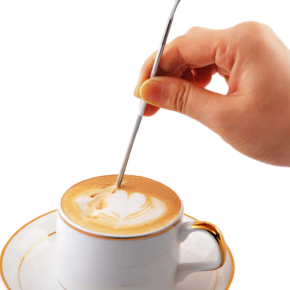 Нержавеющая сталь кофе иглы бариста капучино латте крючок для вязания эспрессо кофе украшения ручка искусство кухня кафе инструмент
