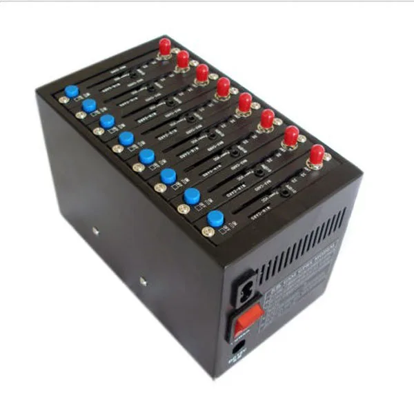 Factory Bulk sms software gsm gprs 8 port modem pool with STK TCP IP stack USSD