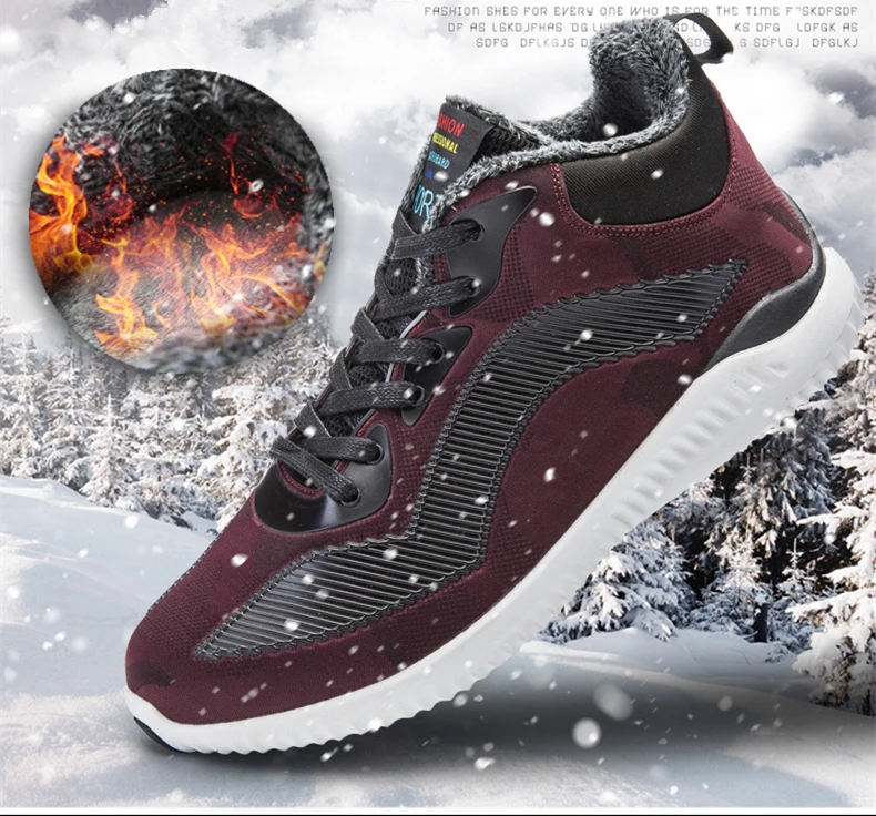 Brand Men's Boots Big Size Male Snow Shoes Fashion Black Casual Bot Ankle Boot Waterproof  Warm Fur Winter Boots Men (1)