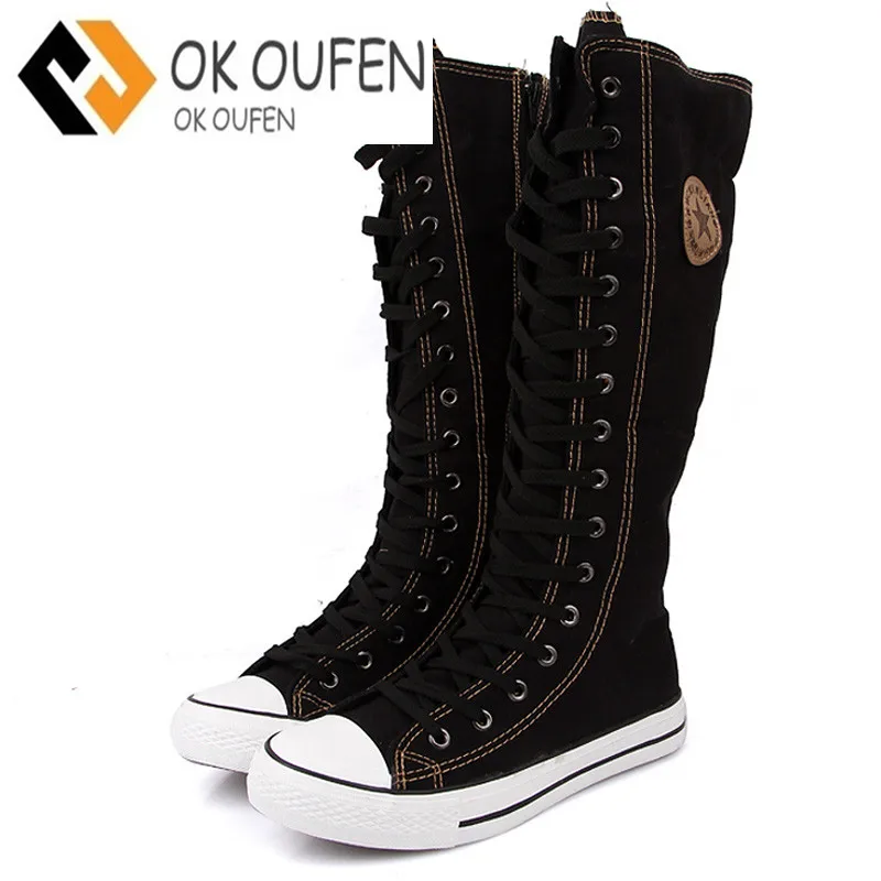 knee high canvas boots