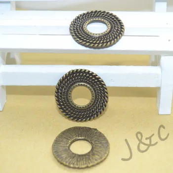 

30pcs Free shipping Ancient charm Metal ring bronze tone necklace bracelets pendant diy jewelry supplies Z141991