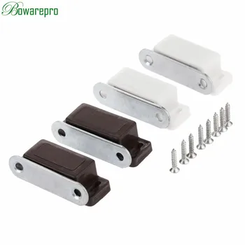 bowarepro Door Catches Kitchen Cupboard Wardrobe Magnetic Cabinet Latch Catches Furniture HardwareScrews Magnetic 2Pcs 4616MM