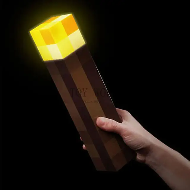 Original Light Up Minecraft Torch Lamp Hand Held or Wall Mount Minecrafts Light Night Wall Drop Shipping